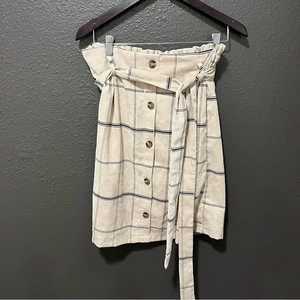 Potters Pot Corduroy Button Front Skirt Large
